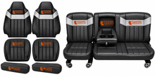 Load image into Gallery viewer, 012003 Harley Davidson Full Front Passenger Side Leather Seat Covers 2 Tone BLK