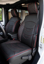 Load image into Gallery viewer, 2016 2017 For JEEP WRANGLER 4DOORS Jk CUSTOM SEAT COVERS Black With red Piping