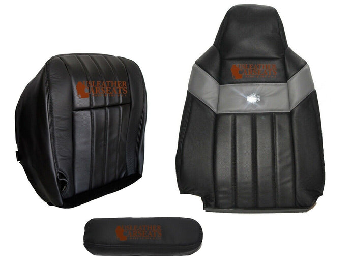 2006 2007 Ford F250 Harley Davidson Passenger Full Front Leather Seat Cover BLK