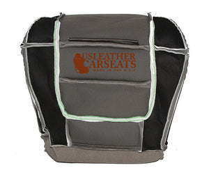 2001, 2002 Ford F150 Lariat Super Cab passenger Bottom Leather Seat Cover Gray