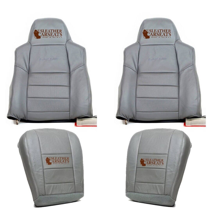 2002-2007 Ford F250 Lariat Full Front leather Leather Seat Cover Gray