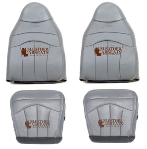 For 1999 2000 Ford F150 Lariat Genuine LEATHER Full Front Seat Covers GRAY