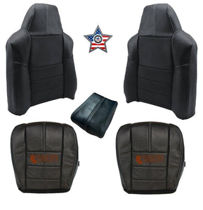 08 2009 2010 Ford F250 F350 Full Front OEM leather Replacement Seat Cover BLACK