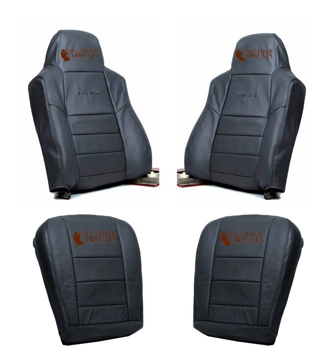 2002-2007 Ford F250 Lariat Full Front leather Leather Seat Cover Black