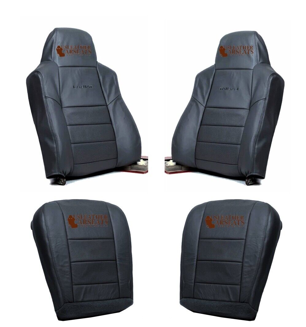 2002-2007 Ford F250 Lariat Full Front leather Leather Seat Cover Black