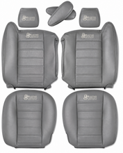 Load image into Gallery viewer, 2003-2007 Hummer H2 Full front Genuine Leather Seat Cover Wheat Gray