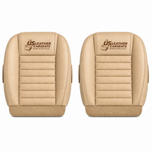 Load image into Gallery viewer, 2005 to 2009 Fits Ford Mustang GT Front Top &amp; Bottom Replacement Leather Seat Cover Tan