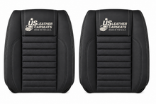 Load image into Gallery viewer, 2010 2014 Ford Mustang GT Front Top &amp;  Bottom Leather perforated Seat Cover Black