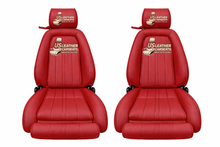 Load image into Gallery viewer, 1987 1988 89 Ford Thunderbird Turbo Coupe Front Top &amp; Bottom Leather Seat Cover Red
