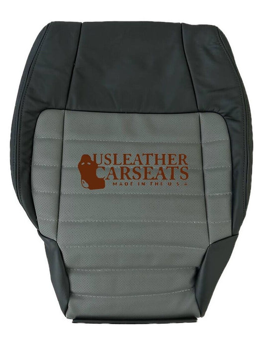 2001 For Harley Davidson Driver Lean Back 2nd-row Leather Seat Cover 2 Tone Gray