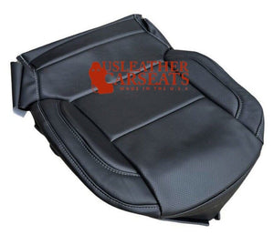 For 2014 - 2019 Chevy Silverado LTZ-Driver Side Bottom Leather Seat Cover Black