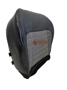 02 Harley Davidson Driver Bottom leather/Vinyl perf Seat Cover 2 Tone Black/Gray