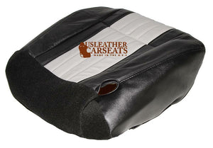 03 Ford F150 Harley Davidson Passenger Bottom Leather Seat Cover 2 Tone Blk/Gray