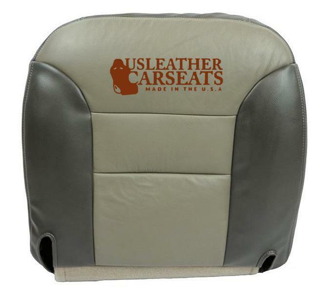 2000 Chevy Tahoe Limited Driver Side Bottom Leather Seat Cover 2 Tone Gray Black