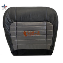 Load image into Gallery viewer, 02 Harley Davidson Driver Bottom leather/Vinyl perf Seat Cover 2 Tone Black/Gray