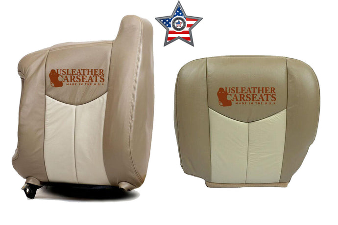 03 04 2005 2006 GMC Yukon Denali Driver side Front Back & Bottom Seat Cover TAN