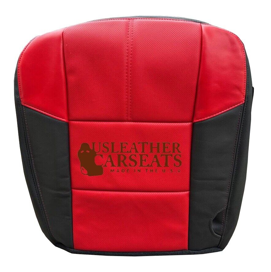 2007 Ford F250 Lariat Outlaw - Driver Side Bottom Leather Seat Cover Black & Red