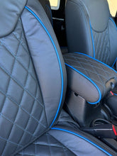 Load image into Gallery viewer, 2016-2017 Fits JEEP WRANGLER JK CUSTOM LEATHER SEAT COVERS BLACK &amp; Blue DIAMOND