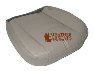2010 Ford F250 Lariat Driver Side Bottom Leather Seat Cover Medium Stone Gray