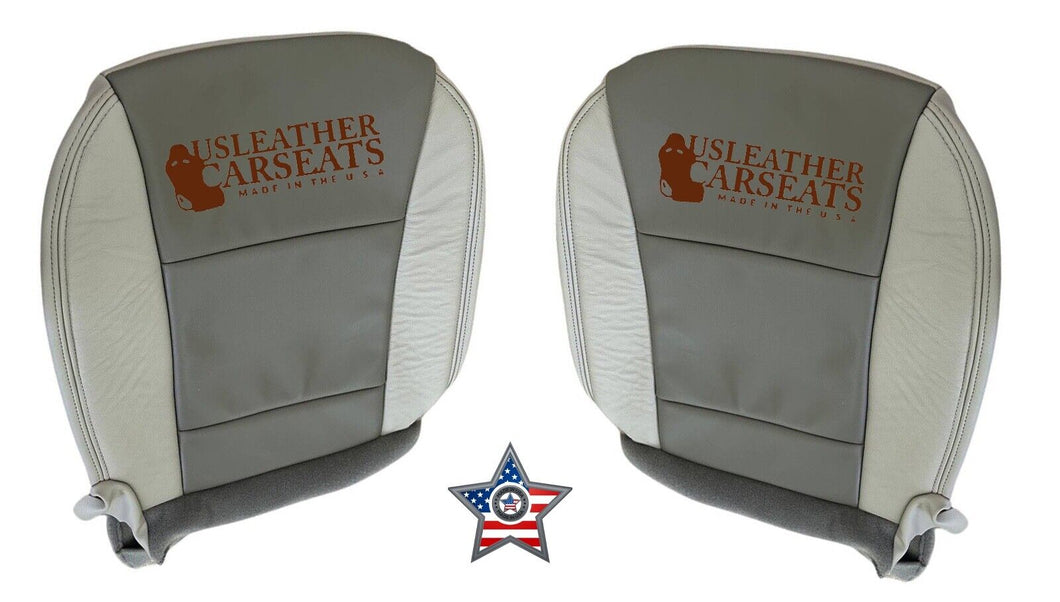 06-2008 Ford Explorer Limited Driver & Passenger Bottom Leather Seat Cover Gray