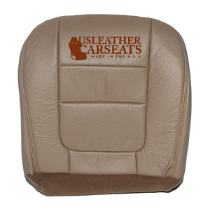 2001 F250 F350 Lariat Passenger Bottom Leather Perforated Vinyl Seat Cover TAN