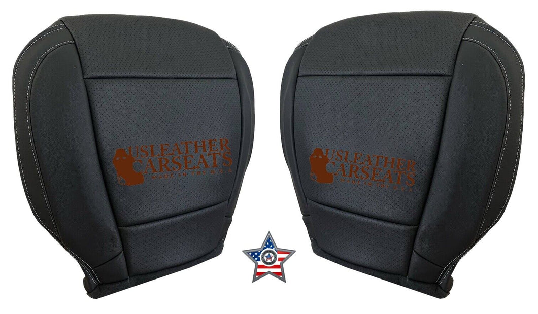 2017 For Ford F150 Lariat Driver & Passenger Bottom Perf Leather Seat Cover Blk