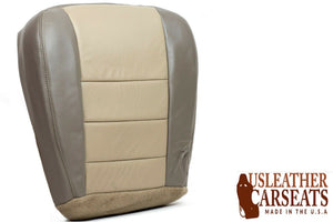 2002-2004 Ford Excursion Eddie Bauer Driver Bottom Vinyl Seat Cover 2 Tone Tan