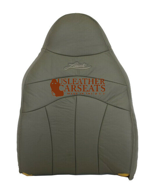 01 Ford F150 Lariat Standard Cab XL/XLT Driver Lean Back Leather Seat Cover GRAY