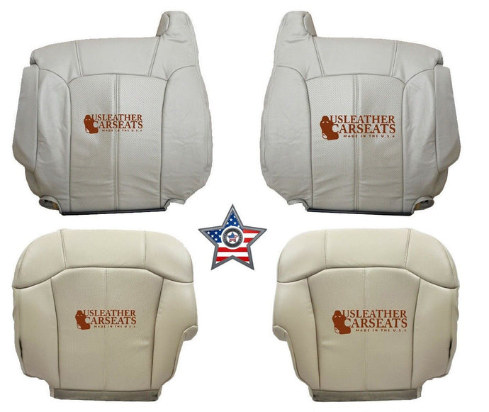 2002 Cadillac Escalade Full Front Perforated Leather Seat Covers Shale Tan