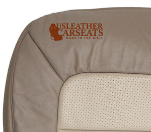 2005 Ford Expedition Passenger Bottom PERFORATED Leather Seat Cover 2 TONE TAN