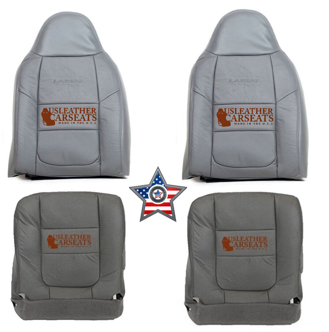 2001 Ford F250 F350 Lariat PERFORATED Driver Full Front Seat Covers GRAY