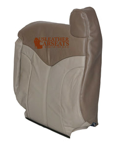 2001 GMC Sierra C3 Denali Quad Driver Lean Back Leather Seat Cover 2-Tone Tan