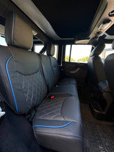 Load image into Gallery viewer, 2014-2015 Fits JEEP WRANGLER JK CUSTOM LEATHER SEAT COVERS BLACK &amp; Blue DIAMOND