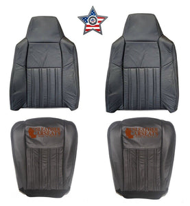 04 Fits Ford F250 F350 Harley Davidson Full Front OEM Leather Seat Cover BLACK