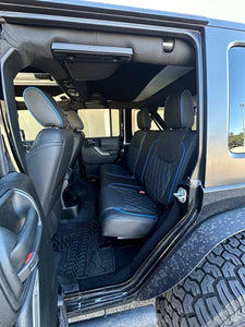 2016-2017 Fits JEEP WRANGLER JK CUSTOM LEATHER SEAT COVERS BLACK & Blue DIAMOND