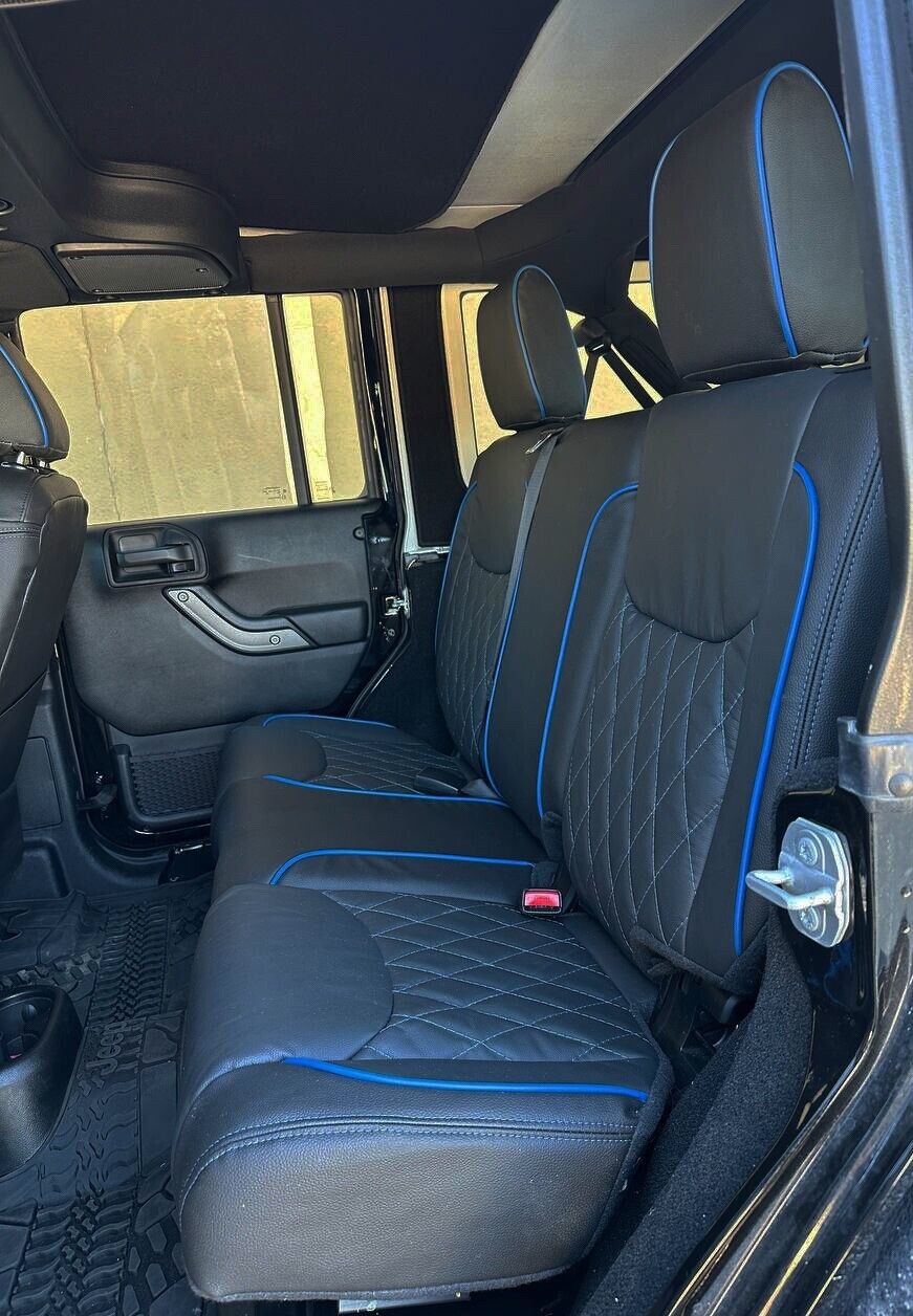 2013 2018 Fits JEEP WRANGLER JK CUSTOM LEATHER SEAT COVERS BLACK