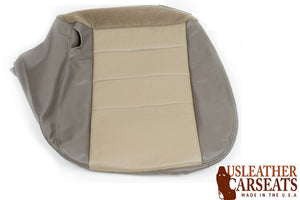 2002-2004 Ford Excursion Driver Bottom Replacement Leather Seat Cover 2 Tone Tan