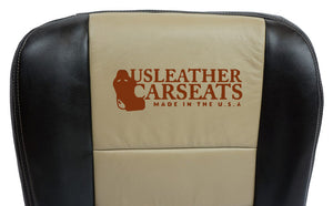 2005 Ford Excursion Eddie Bauer Passenger Bottom Leather Seat Cover Black/Tan