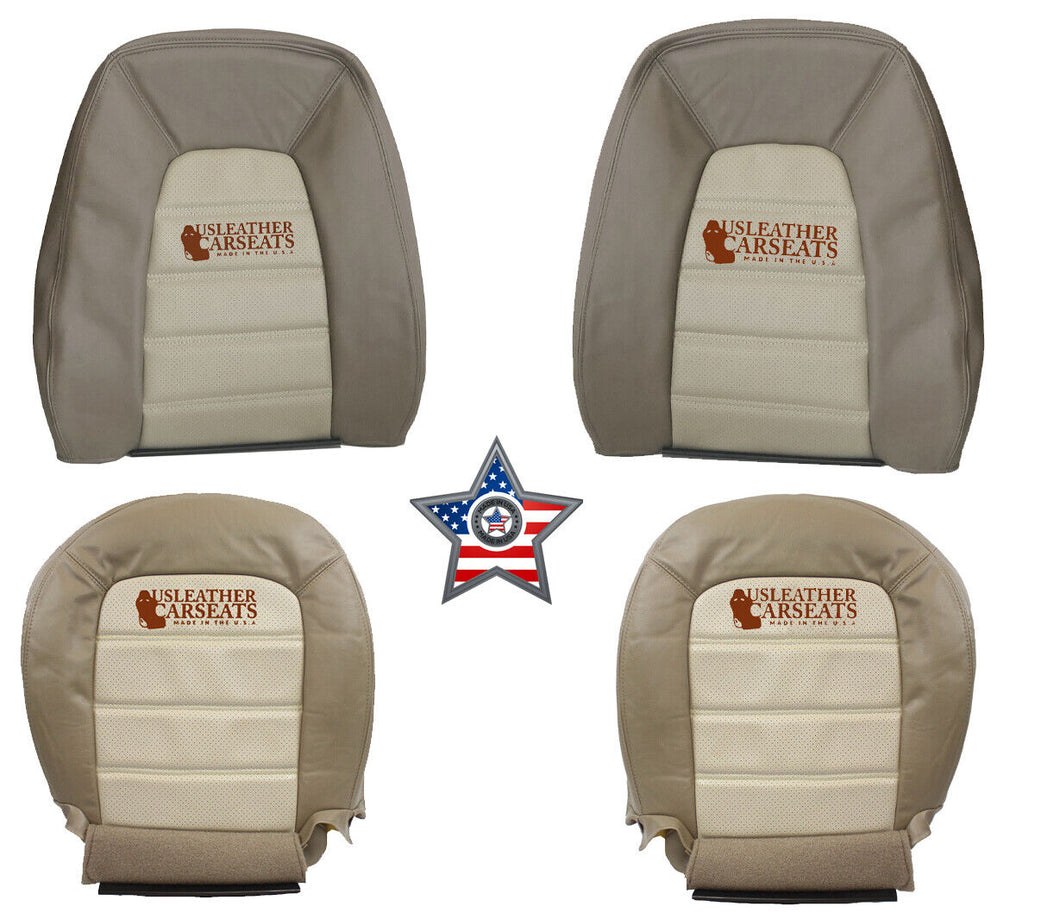 02-2005 Ford Explorer Driver Full Front seat perf Leather seat Covers 2 tone Tan