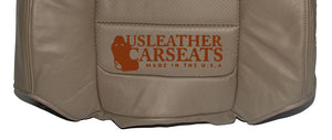 2001 F250 F350 Lariat - Driver Side Lean Back Perforated Leather Seat Cover TAN