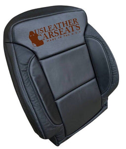 For 2014 - 2019 Chevy Silverado LTZ-Driver Lean Back Leather Seat Cover Black