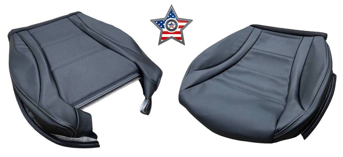 2015 2021 For Mercedes Benz C300 Driver &Passenger Bottom Leather Seat Cover Blk