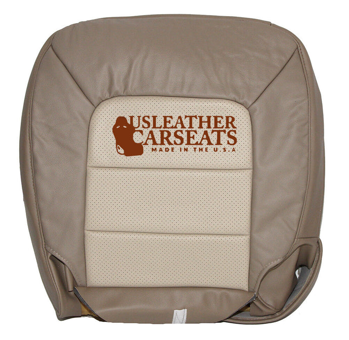2005 Ford Expedition Passenger Bottom PERFORATED Leather Seat Cover 2 TONE TAN