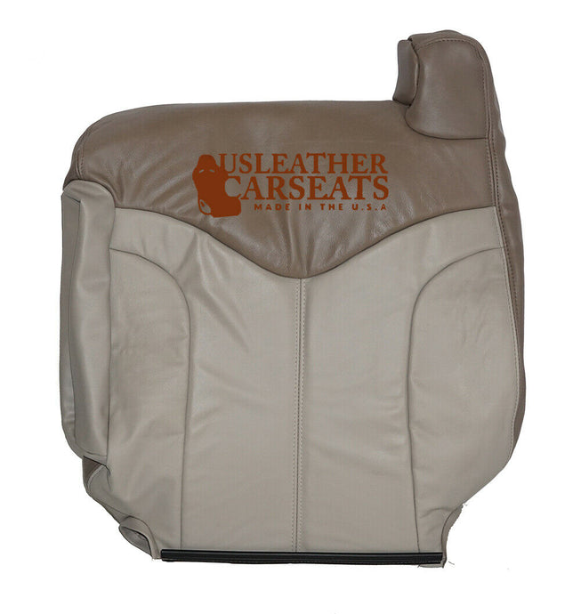 2001 GMC Sierra C3 Denali Quad Driver Lean Back Leather Seat Cover 2-Tone Tan