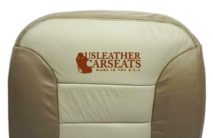 1999 2000 Chevy Tahoe Driver Bottom Replacement Leather Seat Cover Two Tone Tan-