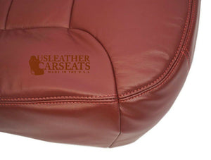 1995-1999 GMC Sierra Yukon Driver Bottom Leather Seat Cover Burgundy Red Pattern