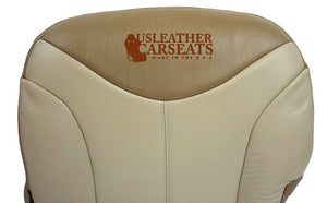 2001 GMC Sierra 1500 C3 Driver Side Bottom Leather Seat Cover 2 Tone Tan Pattern