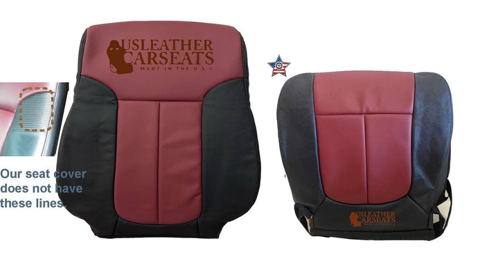 2012 Ford F150 Driver Full Front Leather Perf Vinyl seat cover 2 tone Blk/Red