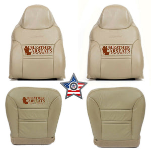 2001 Ford Excursion Limited Driver & Passenger Complete Leather Seat Cover Tan