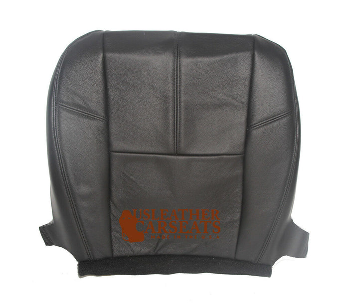 2007-2012 GMC Sierra Yukon Tahoe Driver Side Bottom Leather Seat Cover - Black